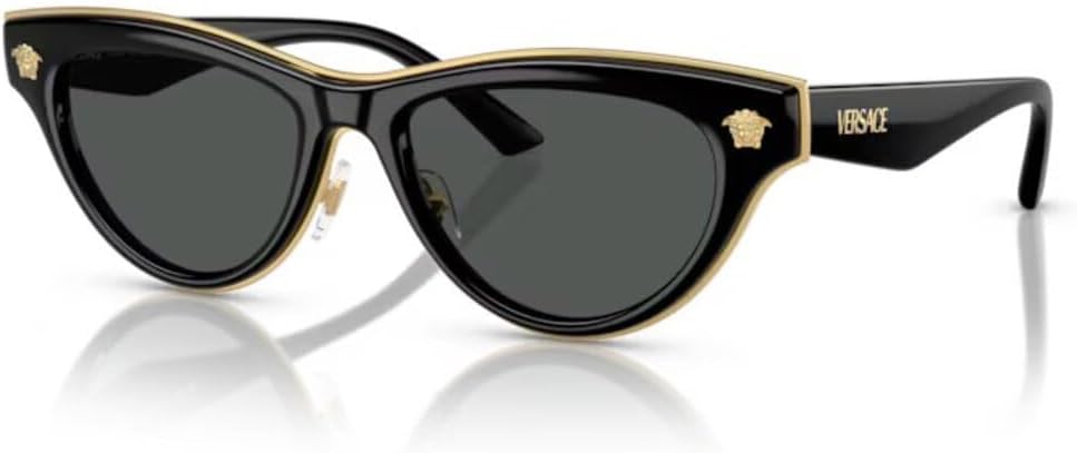 Versace Woman Sunglasses Black Frame, Dark Grey Lenses, 52MM
