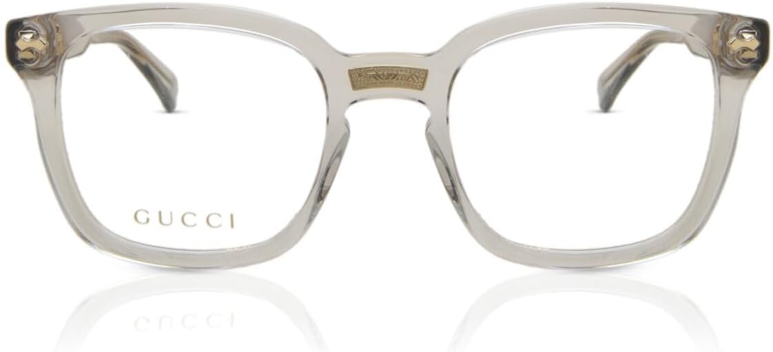 Gucci Rectangular Eyeglasses GG0184O 005 Transparent Gray 50mm 0184