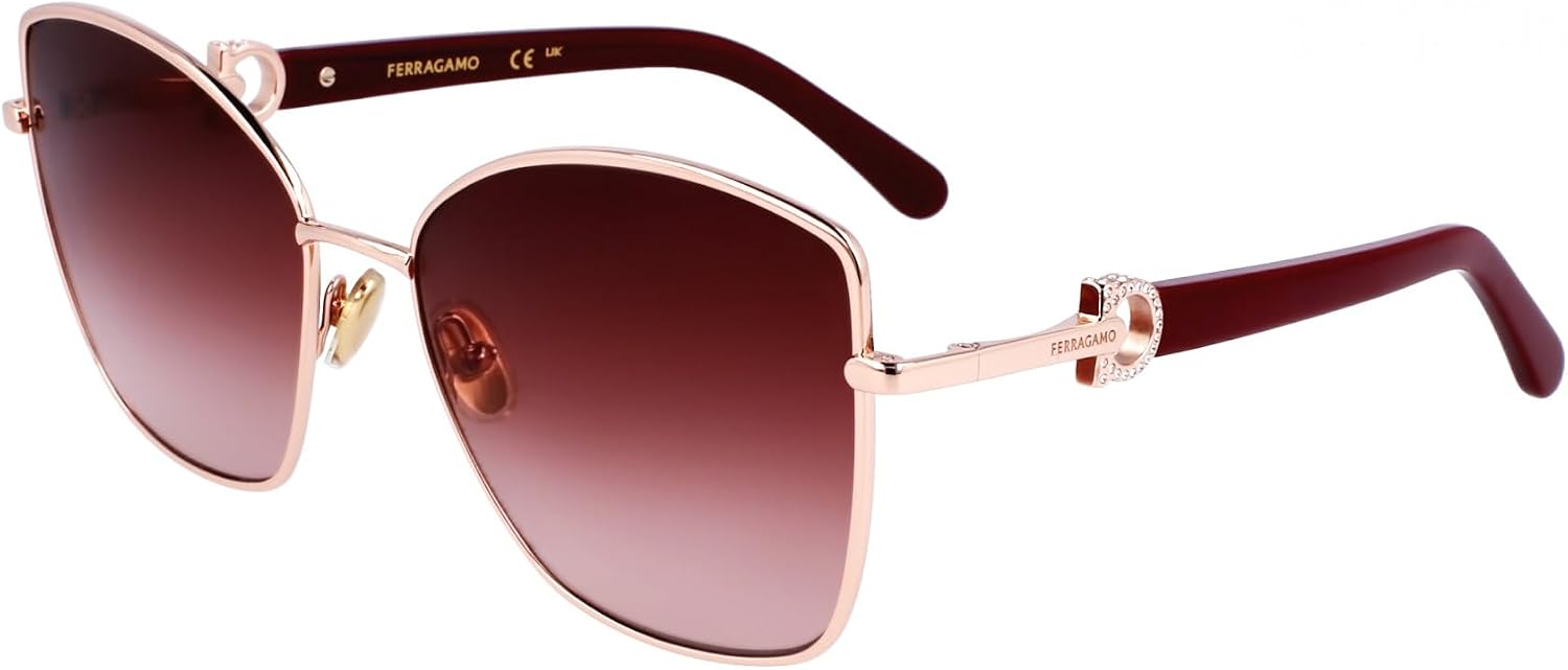 FERRAGAMO Sunglasses SF 312 SR 773 Rose Gold/Wine Gradient