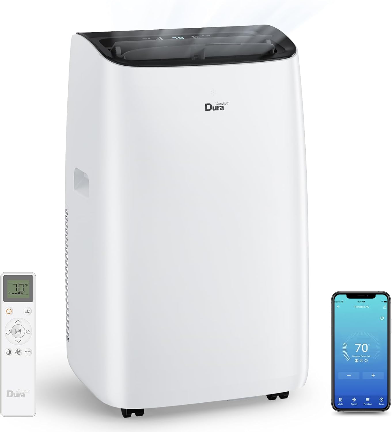 12000 BTU Portable Air Conditioner for Rooms Up to 550 Sq.Ft, Self-Evaporating Portable AC Unit, 3-in-1 Cooling, Fan & Dehumidifier, Remote Control