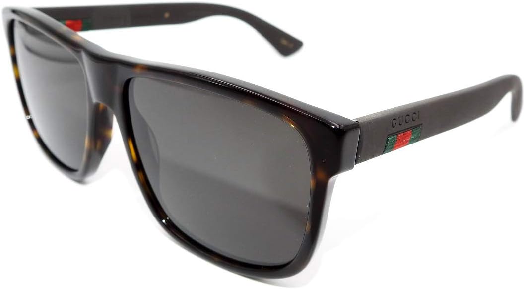 Gucci Men GG0010S 58 Tortoise/Grey Sunglasses 58mm