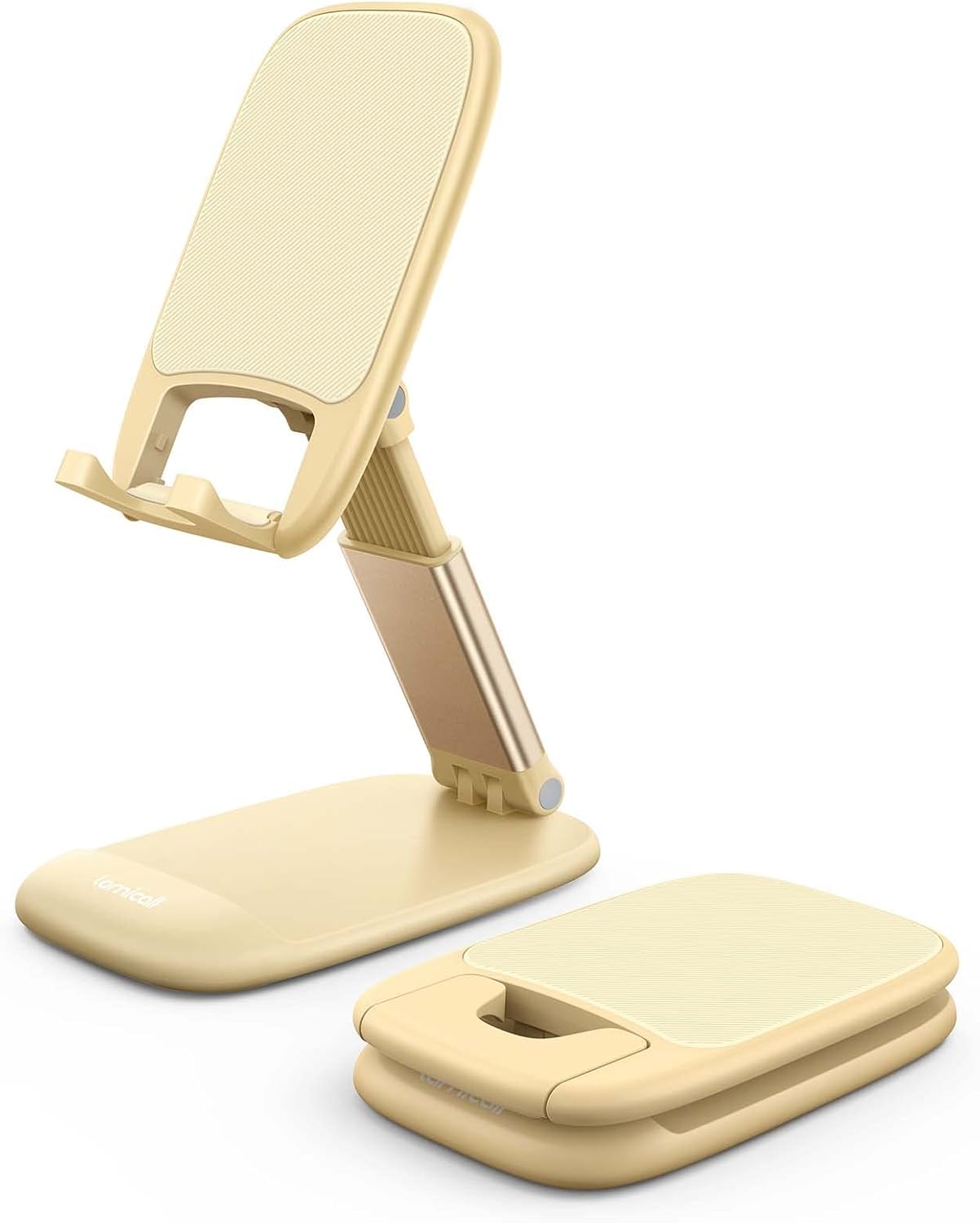 Lamicall Phone Stand for Desk - Telephone Stand Desk Accessories Desktop Office Must Have, Compatible with iPhone 17 16 15 14 13 Pro Max Mini, 12 11 XR X 8 7 6 Plus SE, 4-8'', Yellow