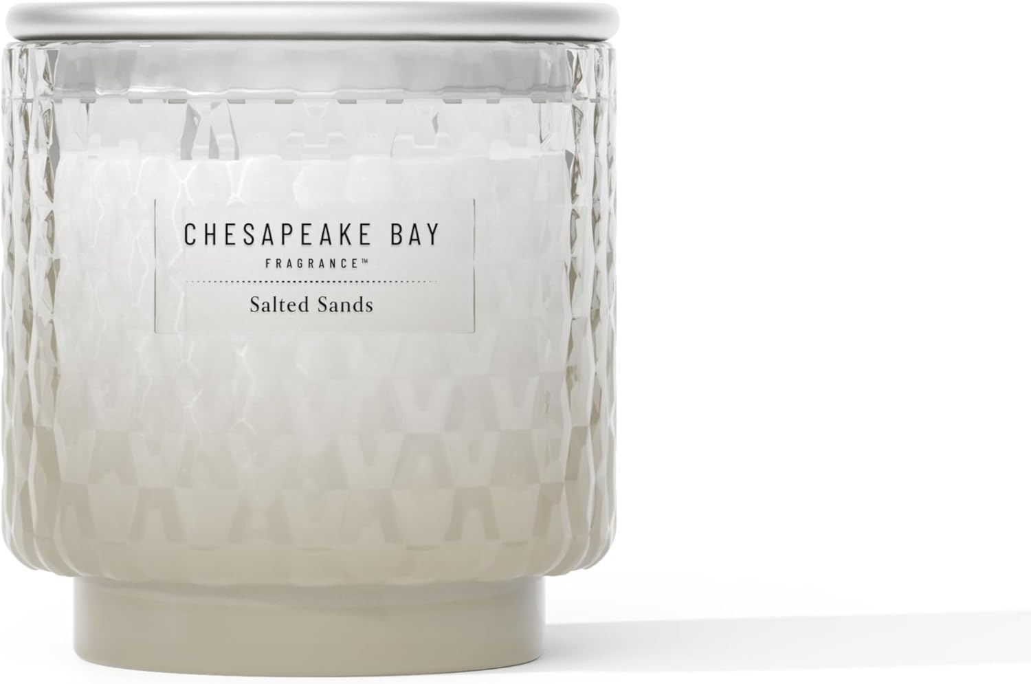 Chesapeake Bay, 11oz Salted Sands Scented Candle, Mood Evoking Fragrance, Textured Sea Glass-Inspired Jar, Premium Soy Blend Wax with Essential Oils, Coastal Fragrance for Home Décor or Gifting