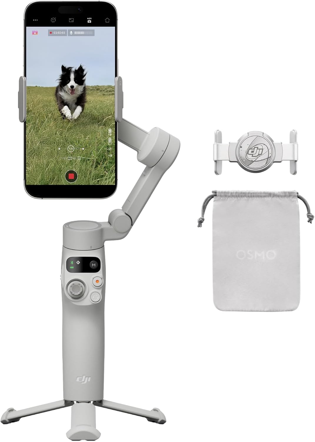 DJI Osmo Mobile 7 Gimbal Stabilizer for iPhone & Android, 3-Axis Gimbal | Built-in Tripod, Ultra-Light, Comfortable Grip, ActiveTrack, ShotGuides, One-Tap Edit, 10hrs Use, Phone Charging