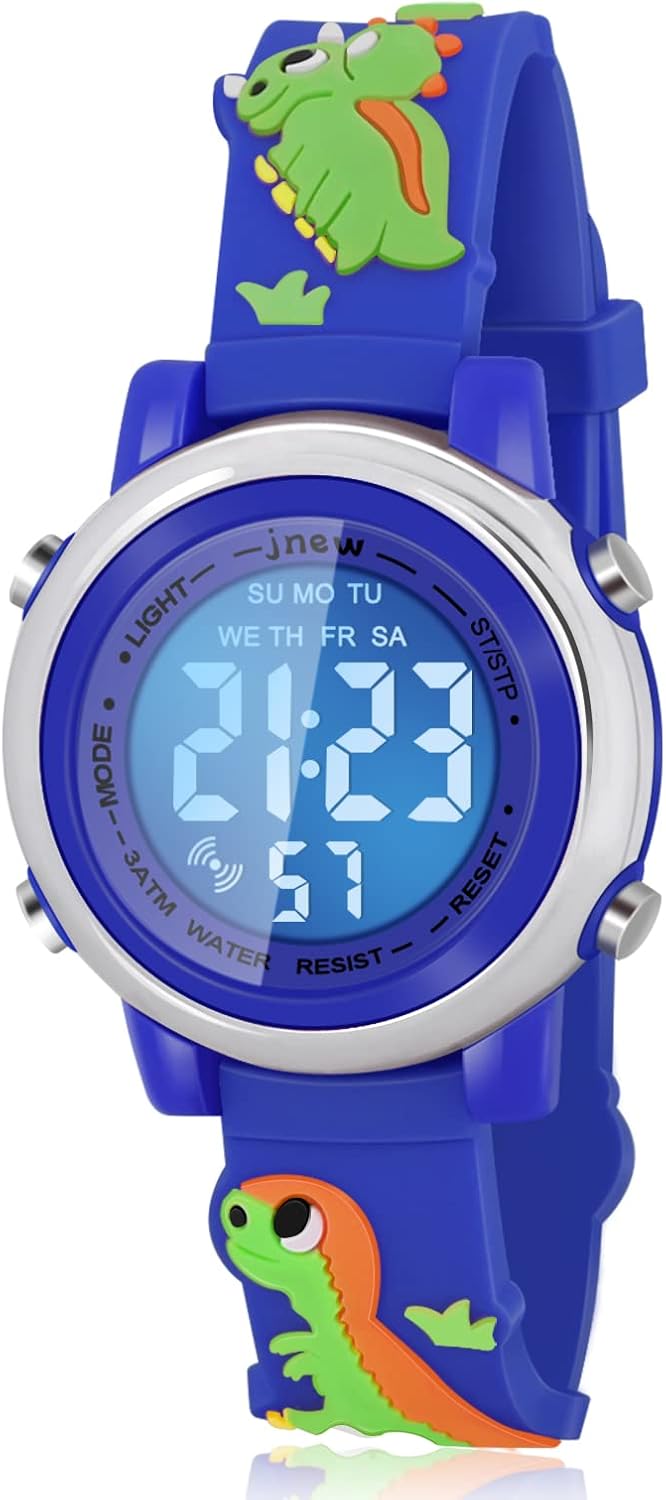 Viposoon Kids Watches with Waterproof Alarm - Dinosaur Gifts for Boys Girls Age 3-10