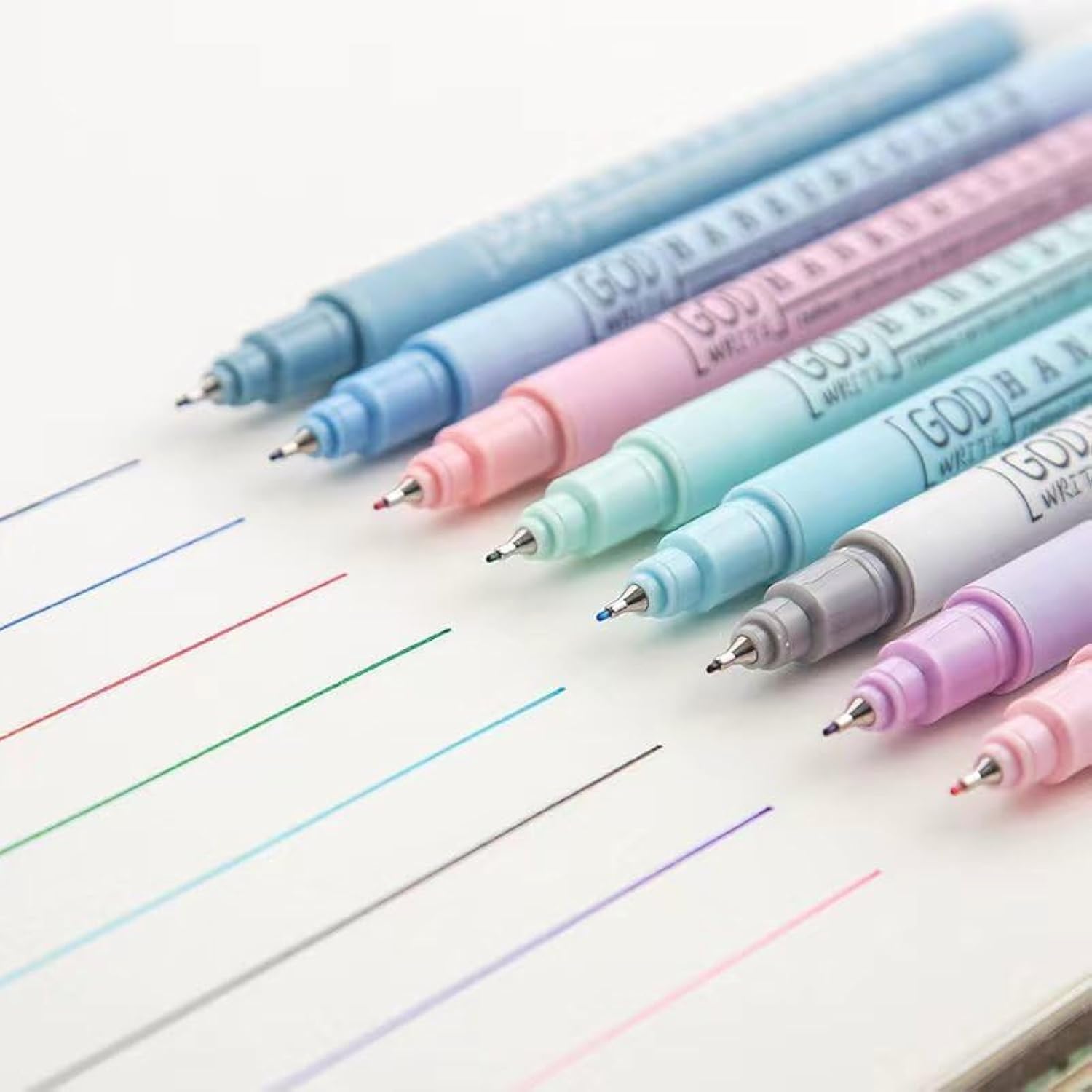 HANKU Colored Fineliner Pens, 0.38mm Fine Tip Pens, 8 Colors Fine Point Pen, Bible Journaling Planner Micro Pen Set for Writing, Drawing, Note Taking, Bullet Journaling
