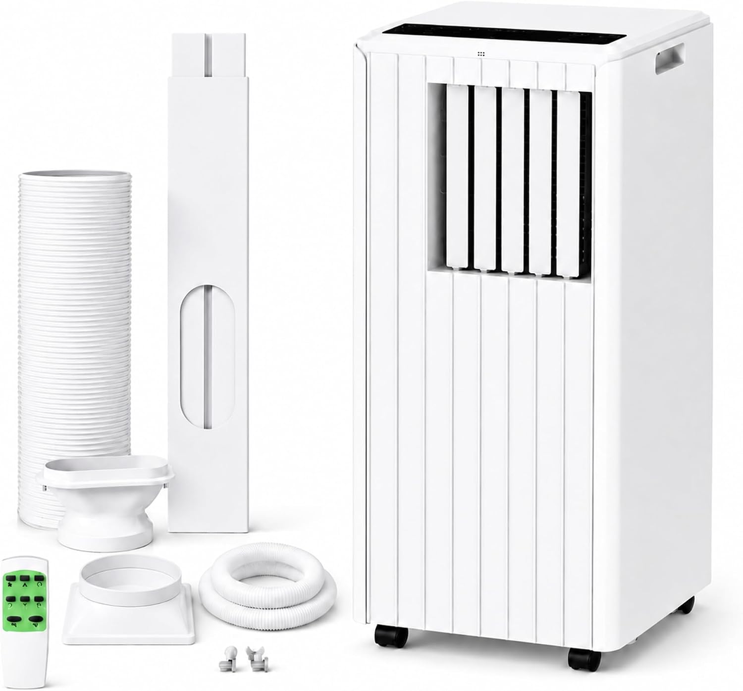GarveeLife 8000 BTU Portable Air Conditioner for Bedroom Office Dorm, Compact Room AC Unit Cools up to 350 Sq Ft, 3-in-1 Cooling Dehumidifier Fan with Remote Control, Window Kit, White