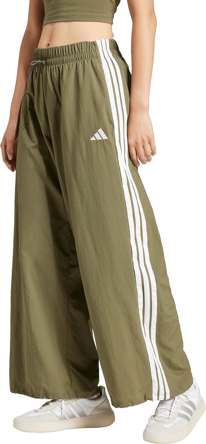 adidas Womens Three Stripes Woven Pants Casual - Black