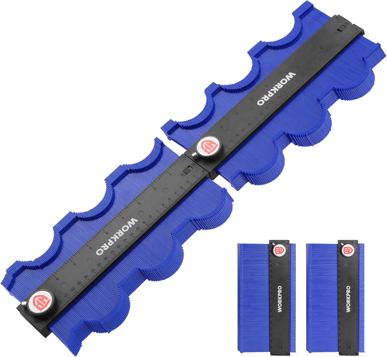 WORKPRO Connectable Contour Gauge (10+10 Inch), Profile Duplicator with Lock, Precisely Copy Irregular Shape, Gift for Father, Husband, Outline Marking Tool for Woodworking Floor, Carpet, Tile Laying