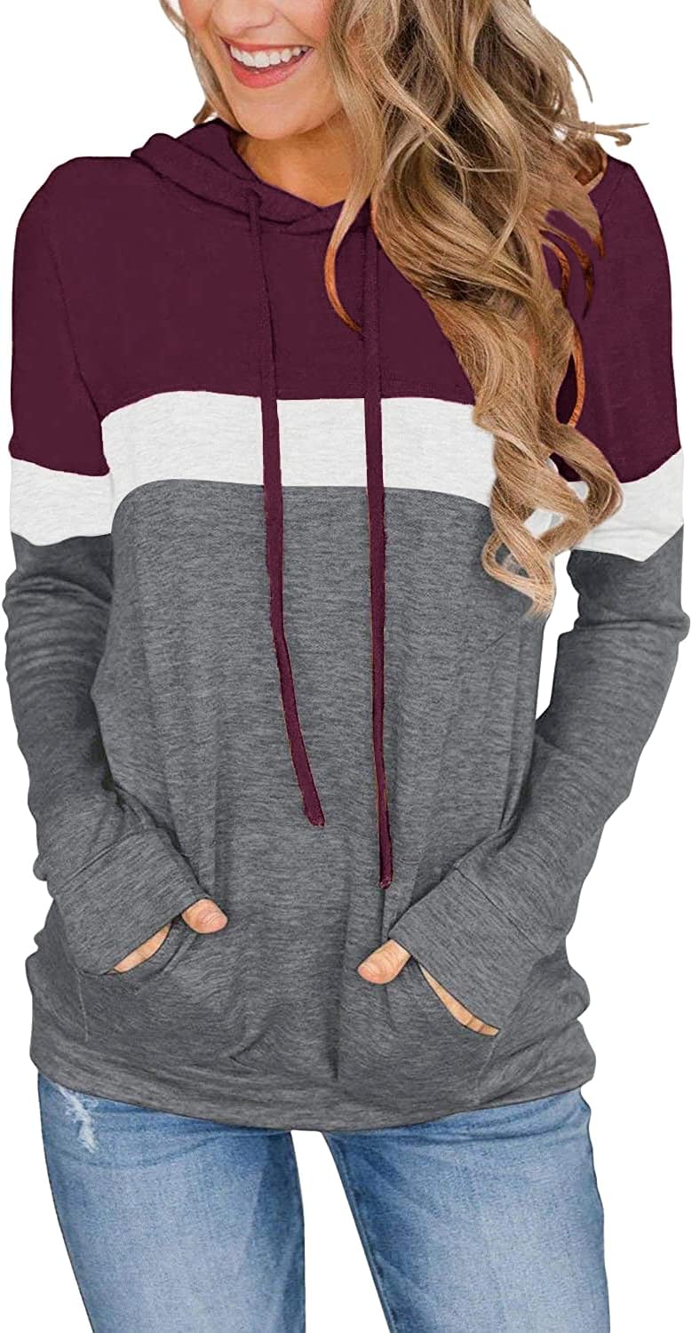 MixShe Women’s 2026 Fall Long Sleeve Hoodie Pullover Sweatshirt Lightweight Casual Tops Blouse