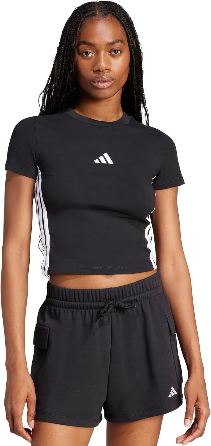 adidas Women's Essentials 3-Stripes Slim Baby T-Shirt