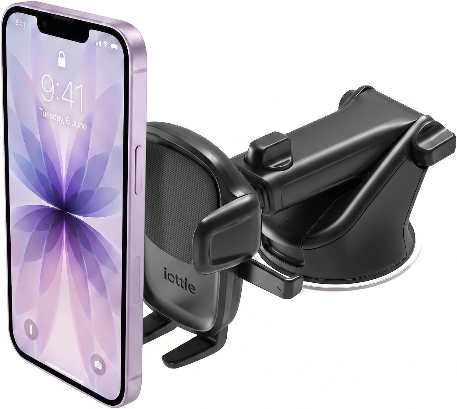 iOttie Easy One Touch Signature Dashboard & Windshield Universal Car Mount Phone Holder Desk Stand with Suction Cup Base and Telescopic Arm for iPhone, Samsung, Google, More Smartphones