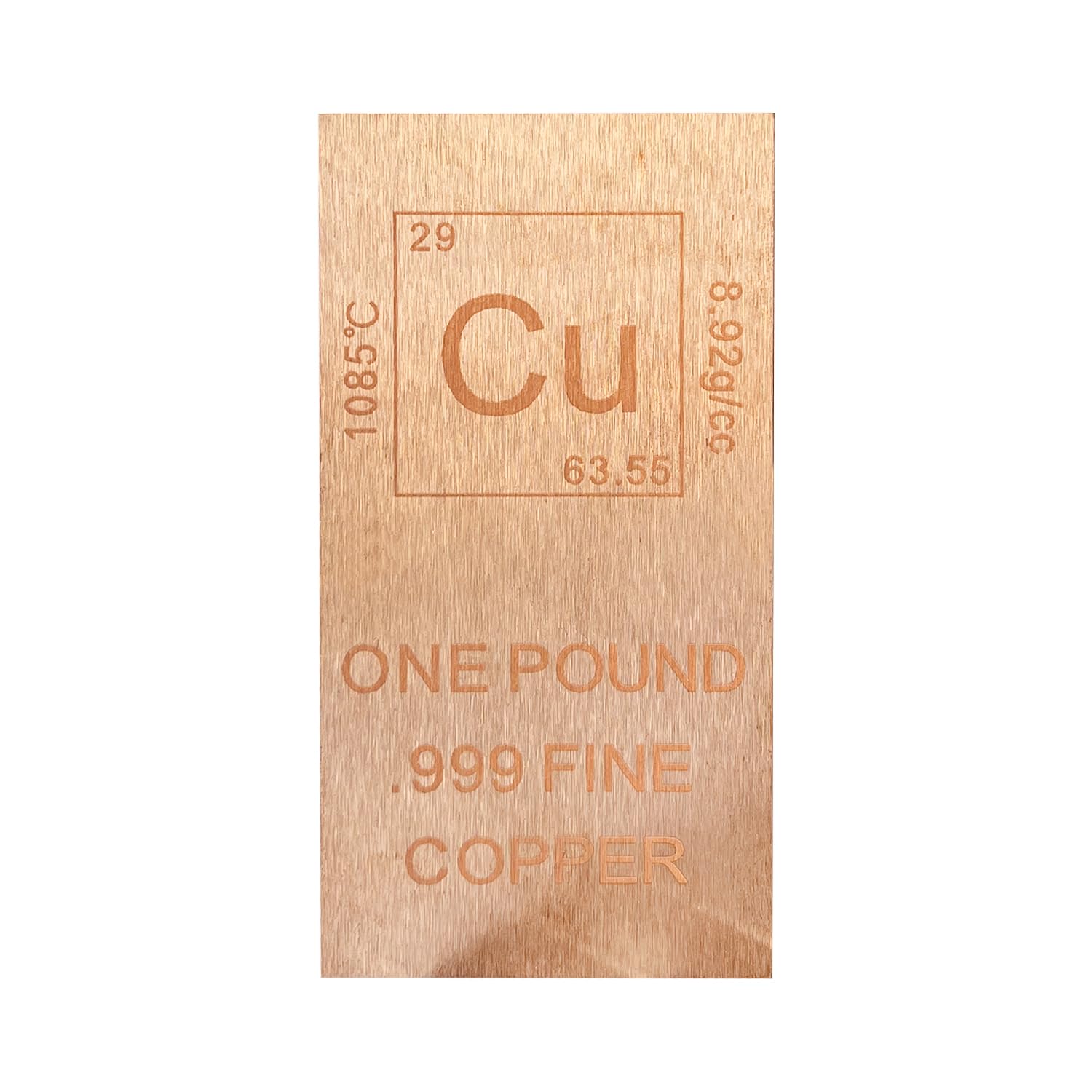 0.948lb 999 Pure Copper Cube | Laser Engraved Chemistry Element Design | Office Metal Paperweight - Collectible, Educational, Giftable, Industrial Manufacturing