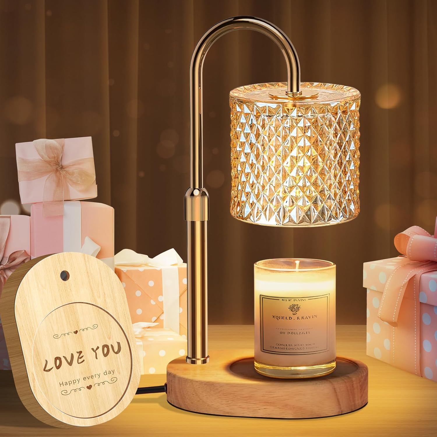 Engpure Candle Warmer Lamp with Timer & Dimmable – Elegant Wax Melter for Jar Candles, Auto-Off 2H/4H/8H Housewarming & Birthday Gift for Women/Mom, Home Decor Essentials