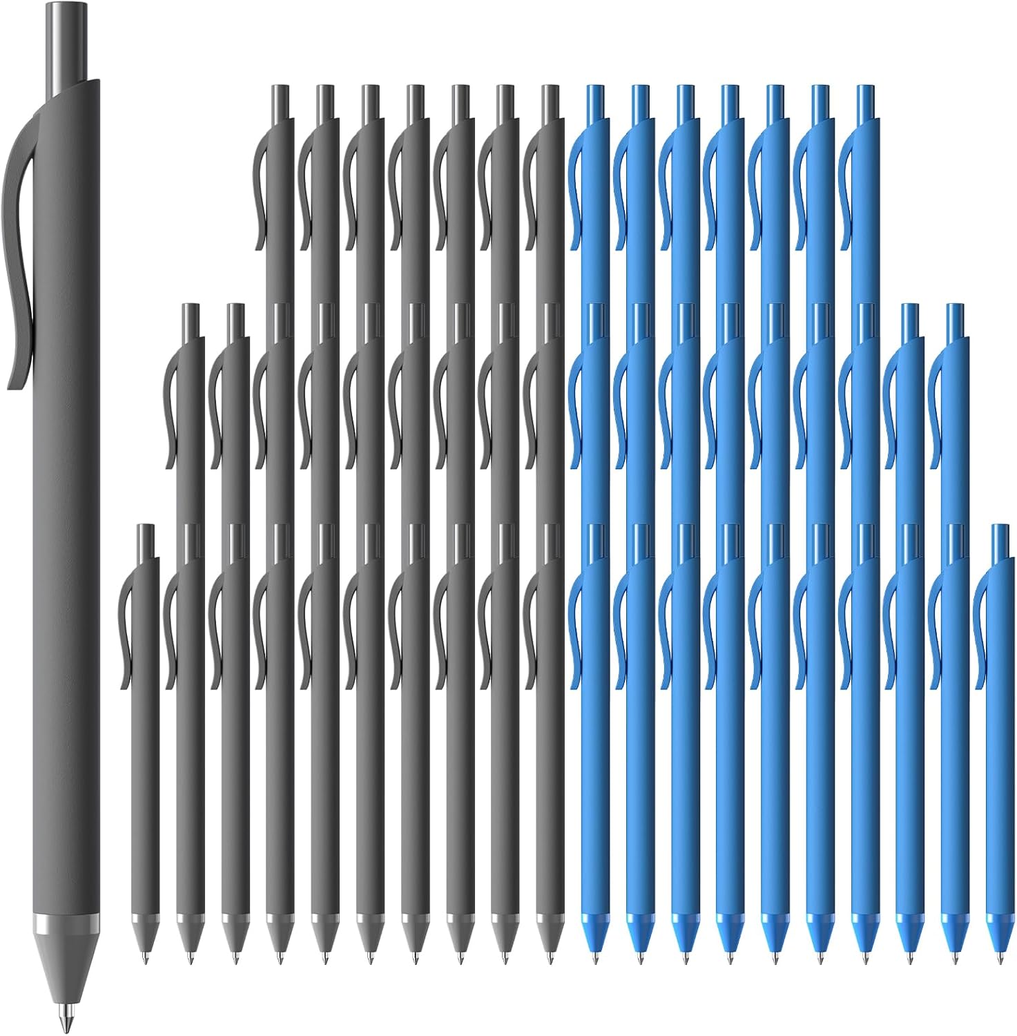 52 Pcs Ballpoint Pens Bulk, Blue & Black Ink Smooth Long-Lasting | 1.0 mm Medium Point Writing, Left-Handed Comfortable Grip, Ball Point Retractable Pens Bulk for Office School, Student Adults