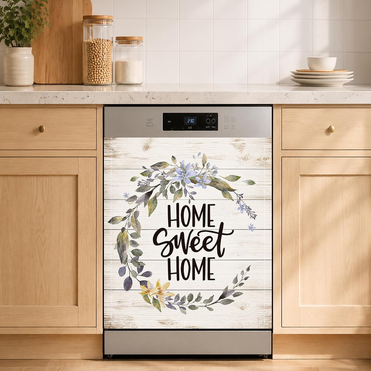 Home Sweet Home Dishwasher Magnet Cover 23x26 Inch, Housewarming Gifts New House Apartment, New Homeowner Gifts Decorative Dishwasher Covers Front Panel Cover for Kitchen Decor
