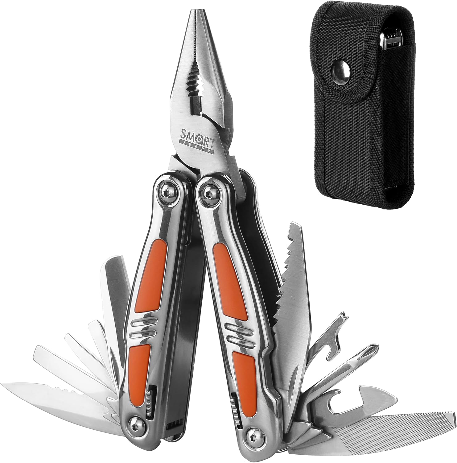 Multitool Pliers, Foldable 14-in-1 Multi Tool Gift for Dad, Father, Husband | Small Pocket Knife Multitool, Mini Utility knife, Folding Pliers with Sheath, EDC Multitool Knife, Self-Locking Design