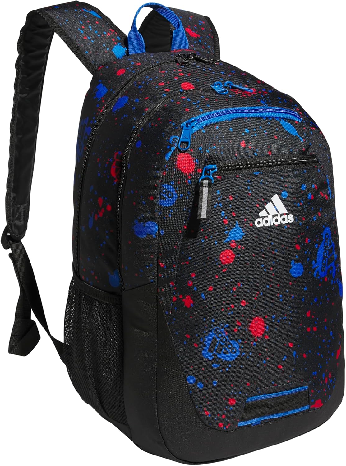 adidas Foundation Backpack, Splatter Black/Bright Royal Blue, OSFA