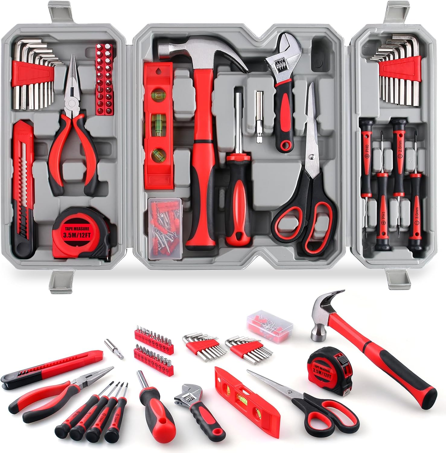 WINNER 160-Piece All-Purpose Household Tool Kit in Delicate Toolbox, Suitable for Both Male and Female, Great for Common Home Repairs, House DIY Project, Garage, Office, Gift for Father's Day