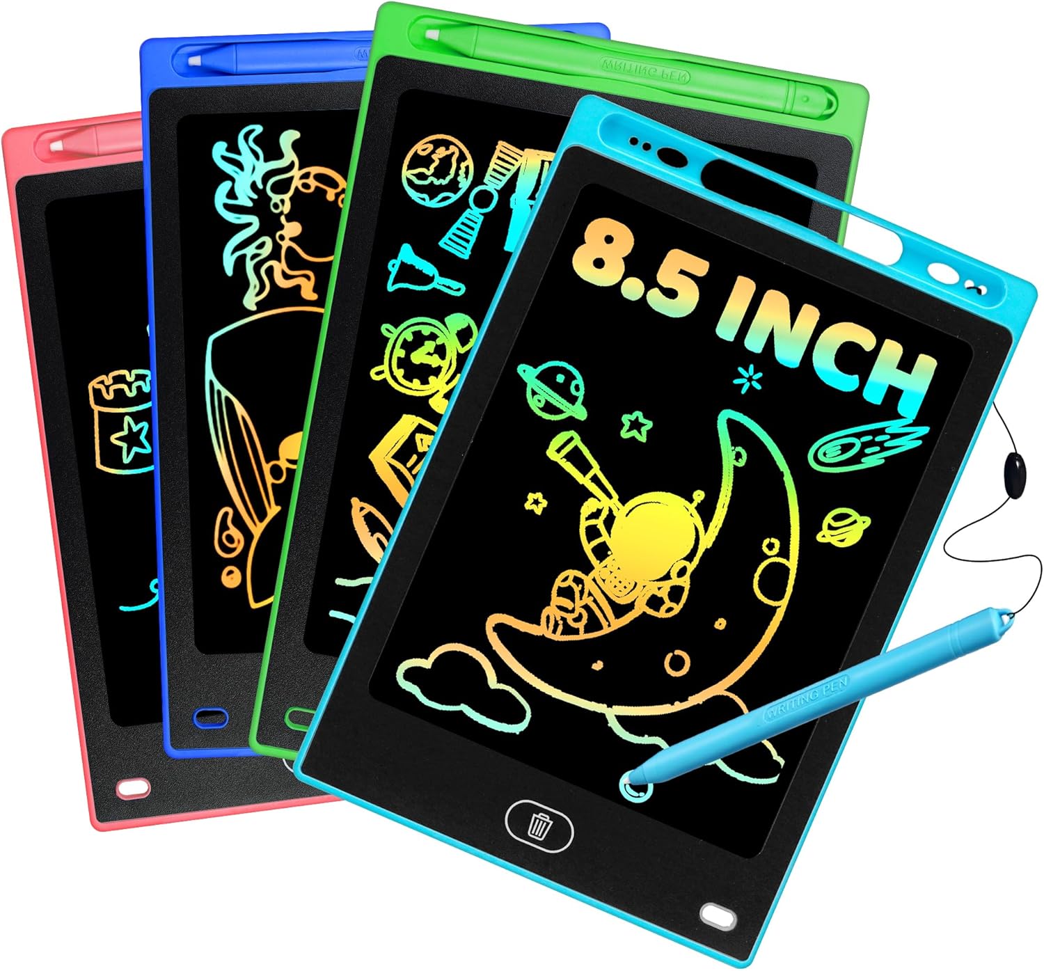 4 Pack LCD Writing Tablet for Kids, Travel Toys for Toddlers 8.5 Inch Doodle Writing Board Drawing Pad,Classroom Quiet Preschool Activities Educational Toy Gift for Toddler Boy Age 3 4 5 6