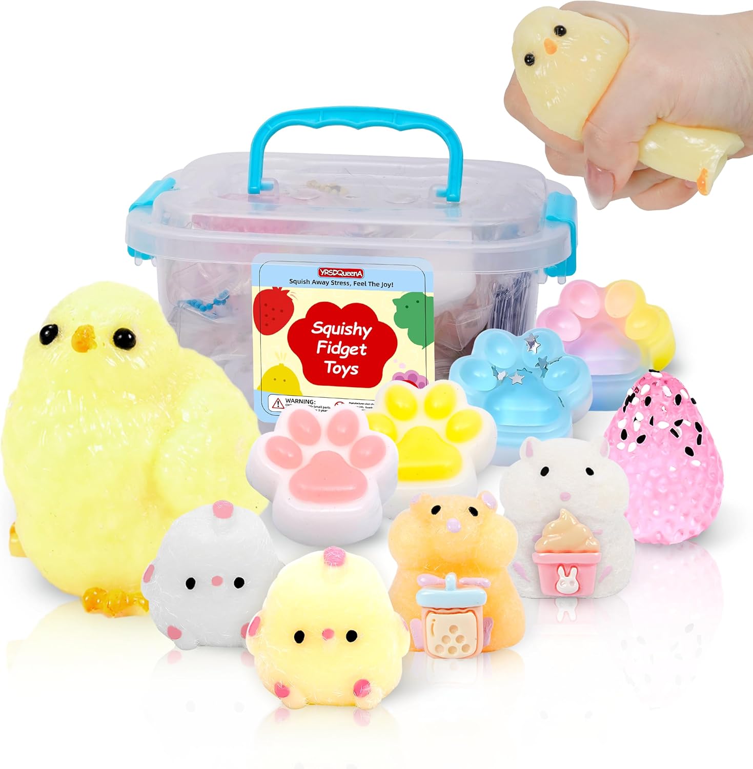 10 Pack Taba Squishy Toys kit with Toy Box-Squeeze Toys Kawaii taba Squishies Stress Relief Toys Party Favors for Kids 4-8 8-12, Squishy Fidget Toys for Kids , Birthday Gifts Toys for Girls 8-10