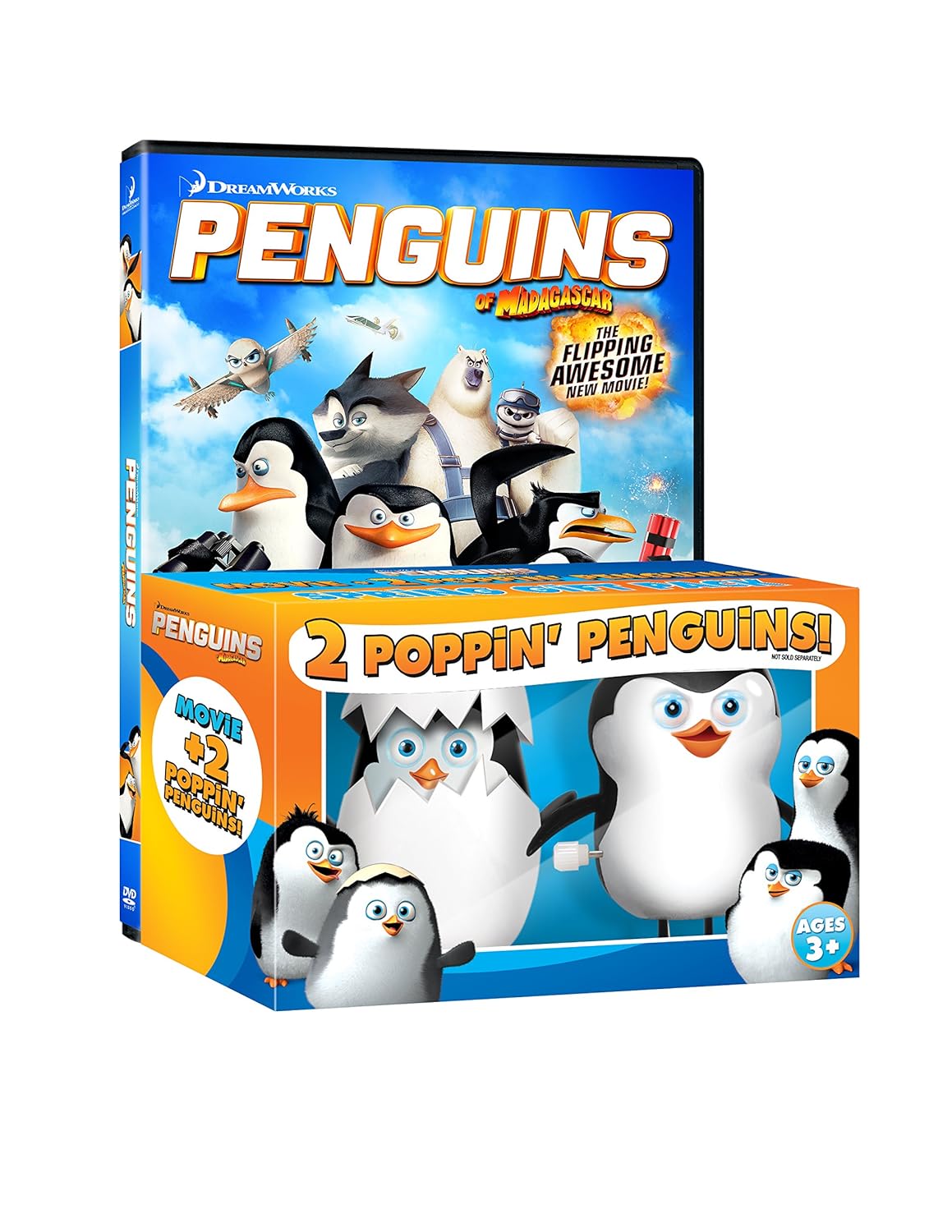 Penguins of Madagascar with 2 Poppin' Penguins Toys