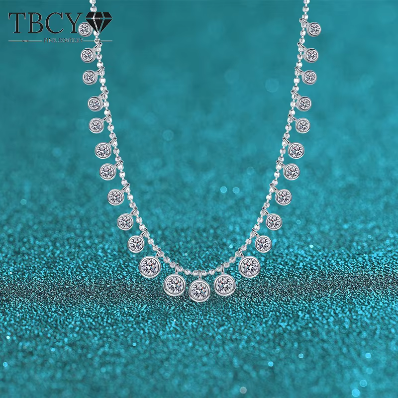 TBCYD 4.5CT D Color Real Moissanite Pendant Necklace Women's S925 Silver Chain Necklaces Wedding Jewelry With GRA
