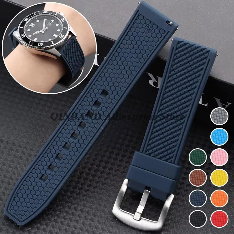 20mm 22mm Soft Premium Grade Silicone Watch Band Universal Men Women Sports Strap Waterproof Diving Bracelet Wristbelt Accessory - AliExpress 1511
