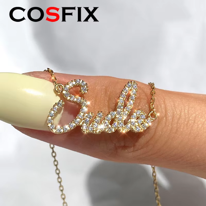 Customized Names Moissanite Pendant Necklace 925 Silver Personalized Jewelry Moissanite Necklace for Men Women Birthday Gift - AliExpress 36