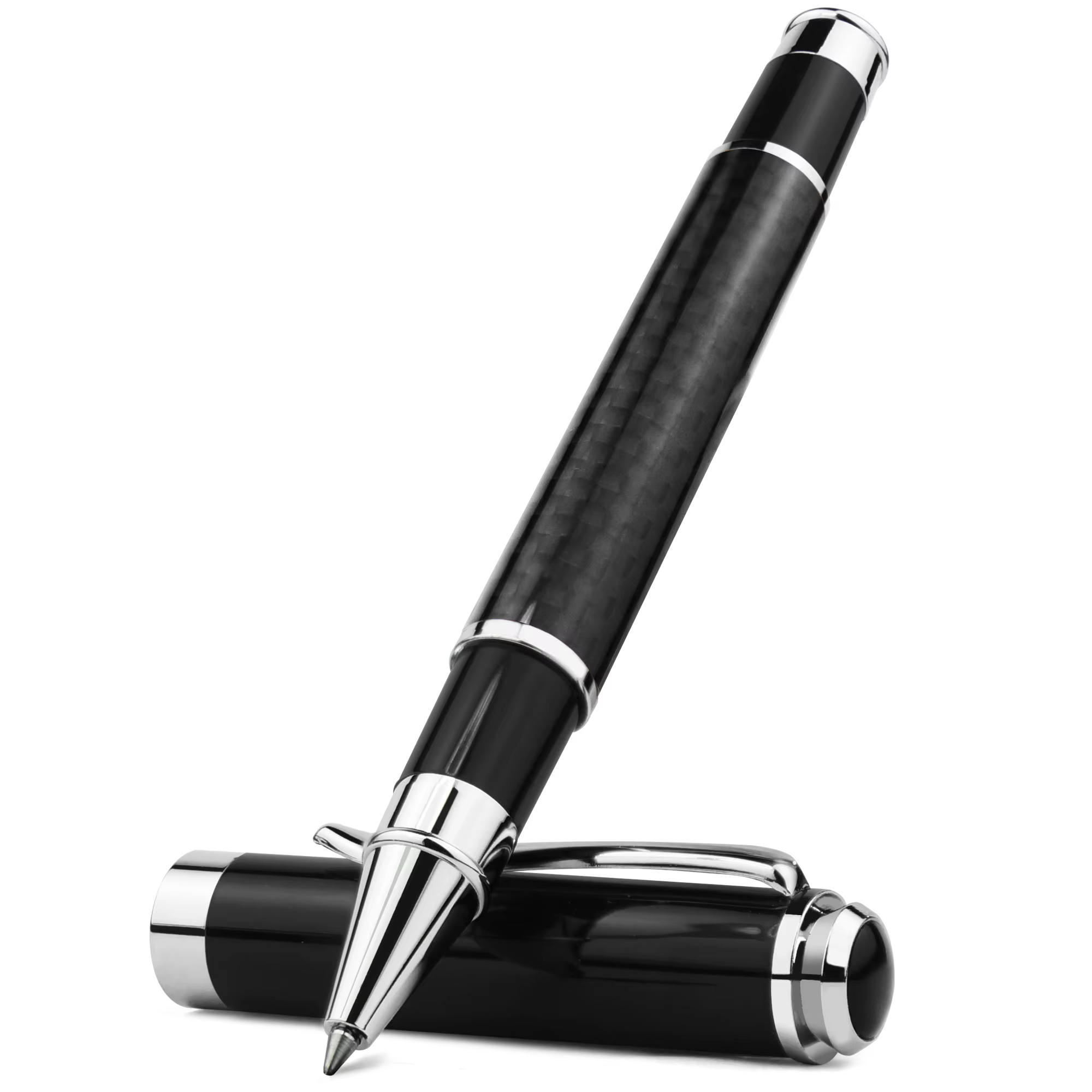 Carbon Fiber Signature Pen, Premium Metal Gel Ink Pens Micro Point 0.5mm Black Ink Smooth Writing Ball Pen - AliExpress 21