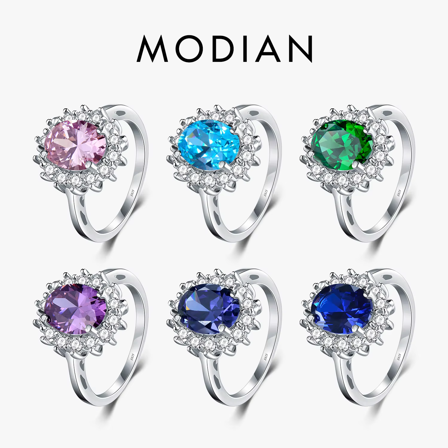 2.0Ct Fasion Real Solid 925 Sterling Silver Ring Fashion Women Gift 5A Zircon Jewelry Brand Wedding Engagement Silver Rings - AliExpress 36